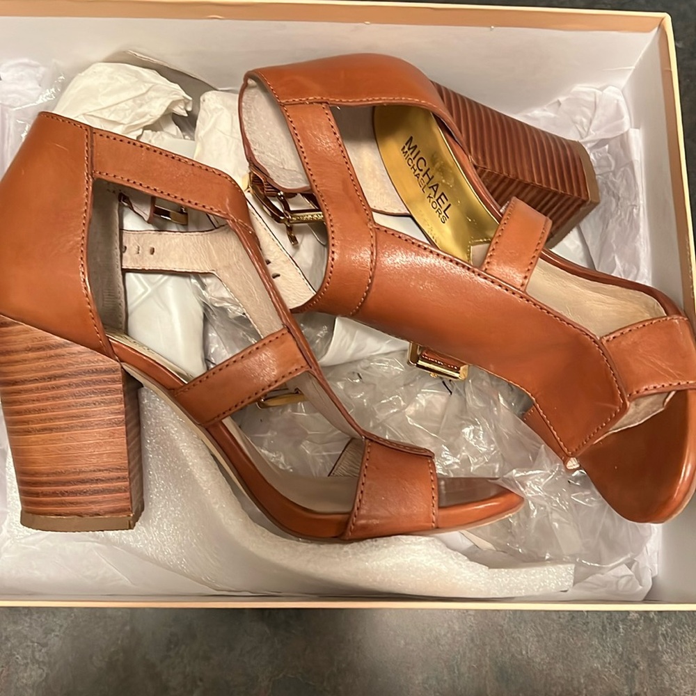 Michael Kors Leather T-Strap Heel